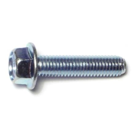 Midwest Fastener Class 10.9, M8-1.25 Flange Bolt, Zinc Plated Steel, 35 mm L, 10 PK 72996